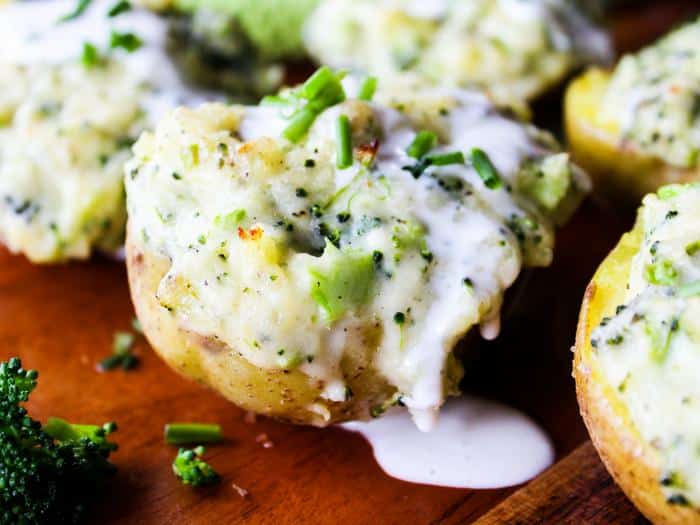 Broccoli Ranch Twice Baked Potatoes by The Whole Cook horizontal