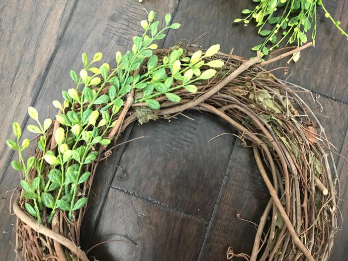 Faux Boxwood Wreath GLUING GREENERY