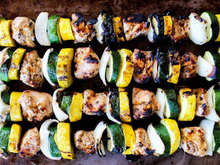 Garlic Balsamic Chicken Kabobs by The Whole Cook horizontal