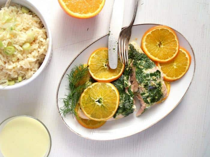Orange Salmon with Dill and Orange Rice by Where is My Spoon
