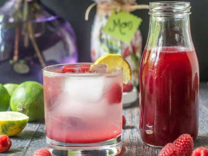 Mother's Day Raspberry Lime Shrub Drink by My Life Cookbook