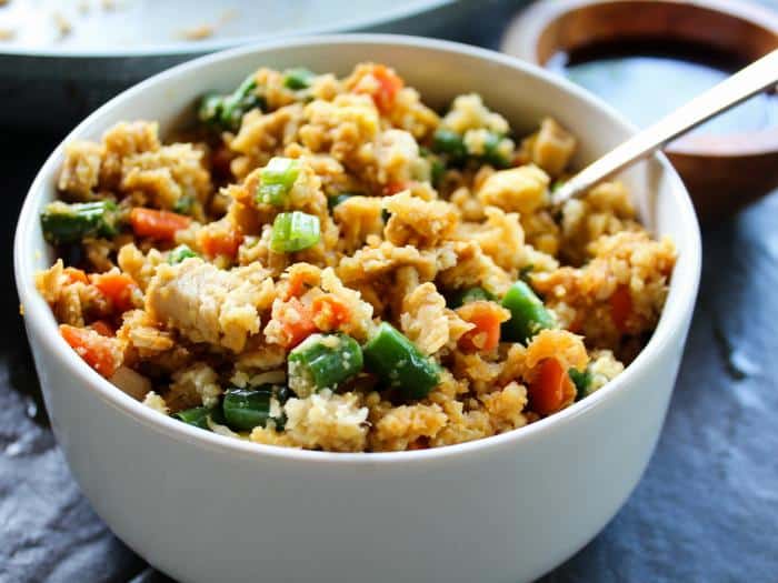 Chicken Fried Cauliflower Rice by The Whole Cook horizontal