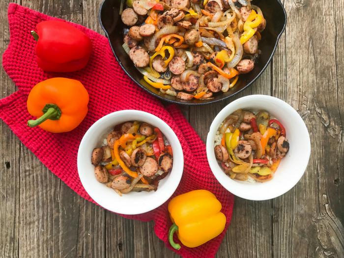 Chicken Sausage & Peppers by The Whole Cook HORIZONTAL FEATURE