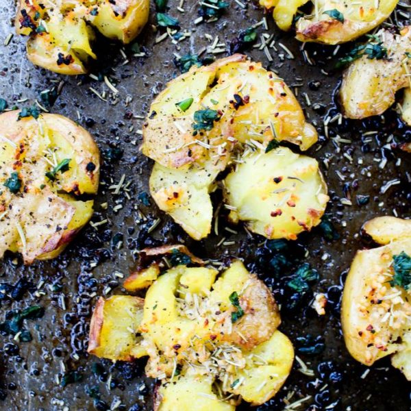 Smashed & Roasted Rosemary Garlic Potatoes The Whole Cook