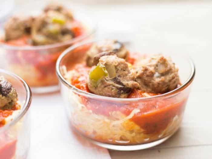 Spaghetti Squash & Meatballs by Happily the Hicks