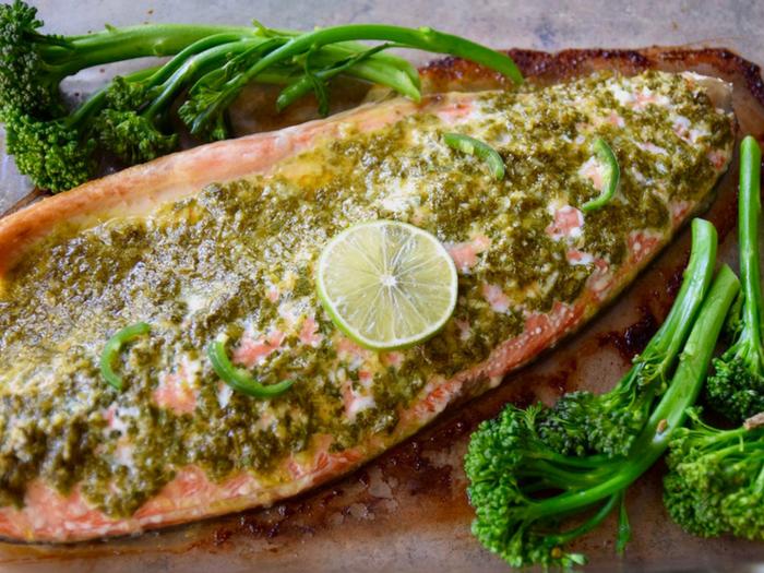Spicy Cilantro Lime Baked Salmon by Tasting Page