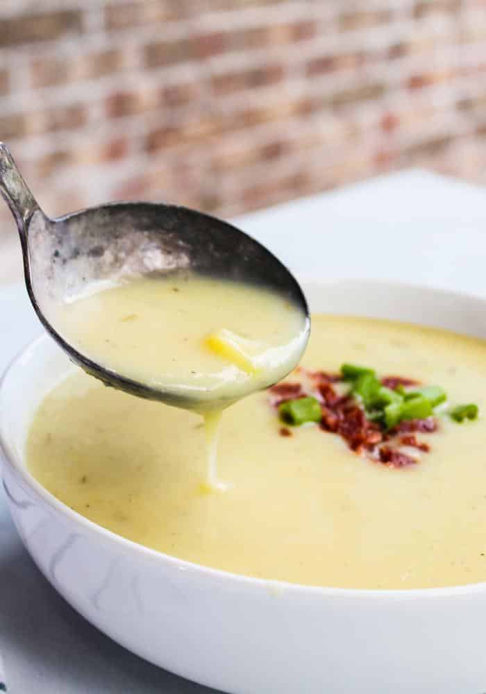 Creamy Dairy Free Potato Soup vertical by The Whole Cook The Whole Cook