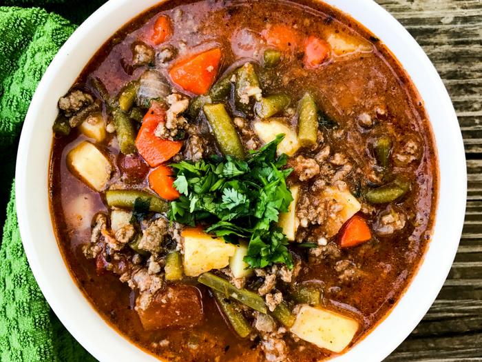 30 Minute Hamburger Soup by The Whole Cook Horizontal Feature