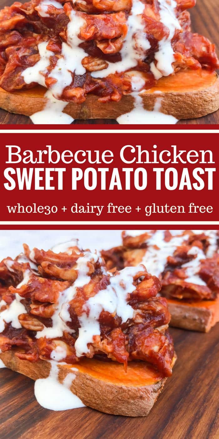 Barbecue Chicken Sweet Potato Toast by The Whole Cook PINTEREST