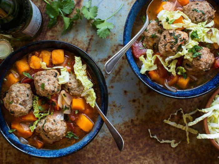 Mexican Meatball Soup with Butternut Squash by The Organic Kitchen