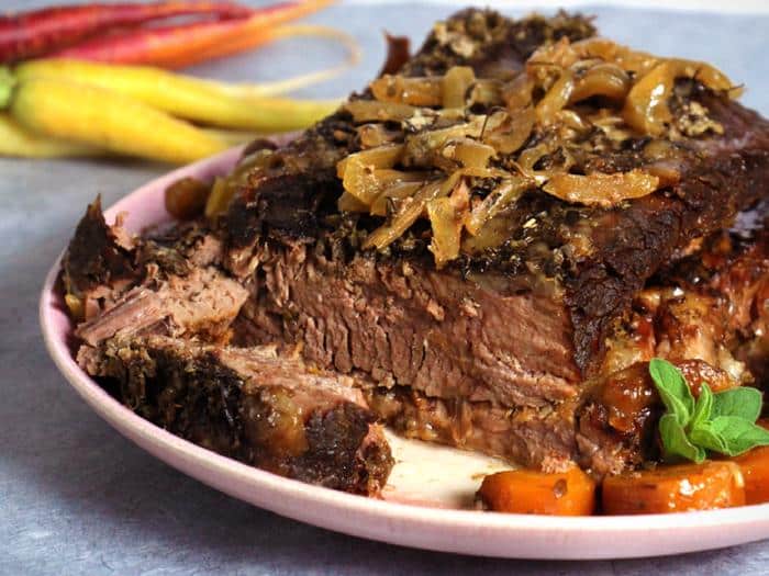 Slow Cooker Brisket by Paleo Bee