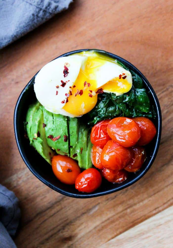 Poached Eggs & Garlic Spinach by The Whole Cook VERTICAL FEATURE