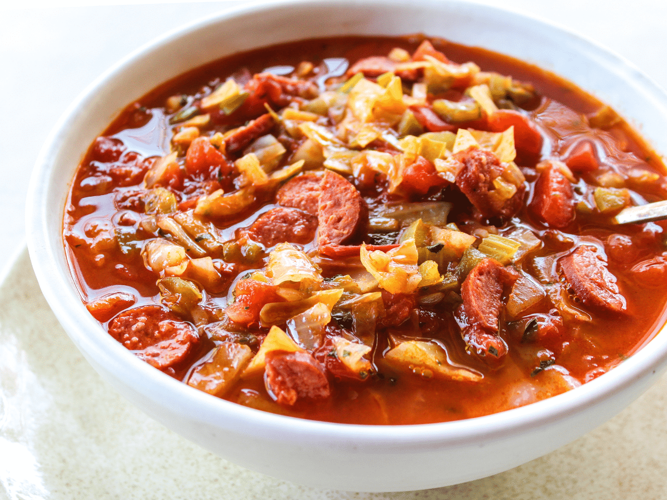 Cabbage soup with sausage