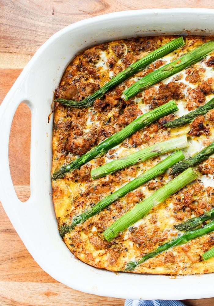 Turkey & Asparagus Breakfast Casserole by The Whole Cook vertical