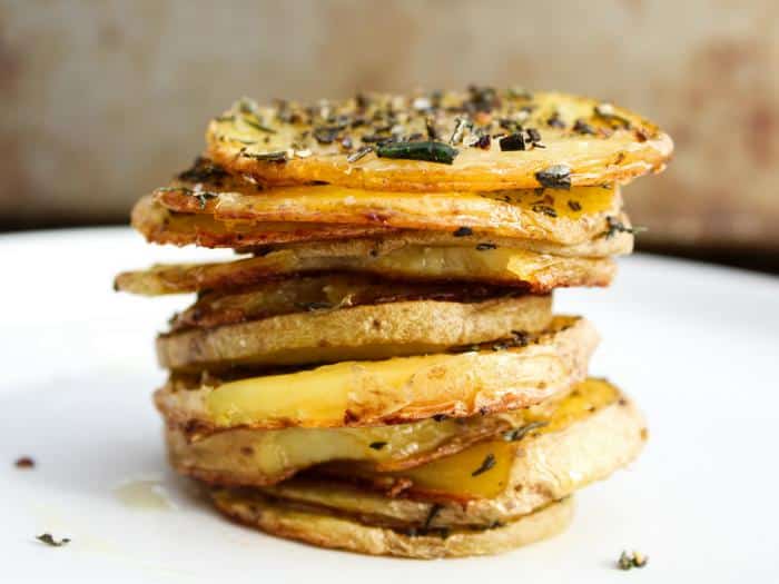 Baked Herb Potato Rounds by The Whole Cook horizontal stack