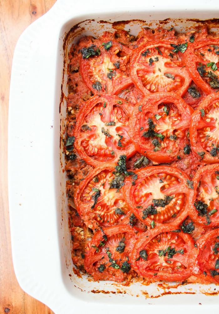 Baked Spaghetti Casserole by The Whole Cook vertical