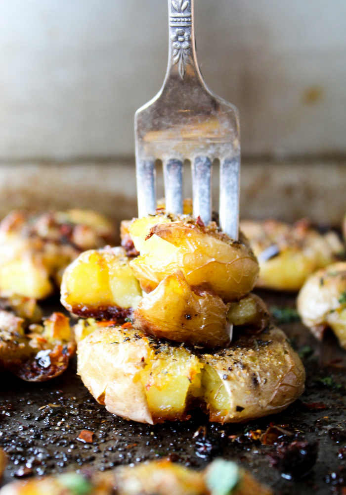 Smashed & Roasted Italian Potatoes The Whole Cook