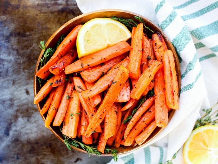 Lemon & Thyme Roasted Carrots by The Whole Cook horizontal bowl
