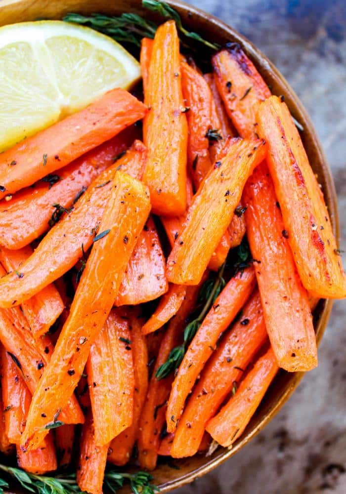Lemon & Thyme Roasted Carrots by The Whole Cook vertical