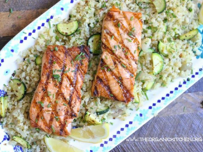 Grilled Salmon with Cauliflower Rice by The Organic Kitchen