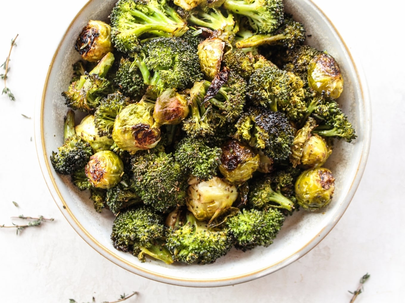 Herb Roasted Brussels Sprouts & Broccoli The Whole Cook