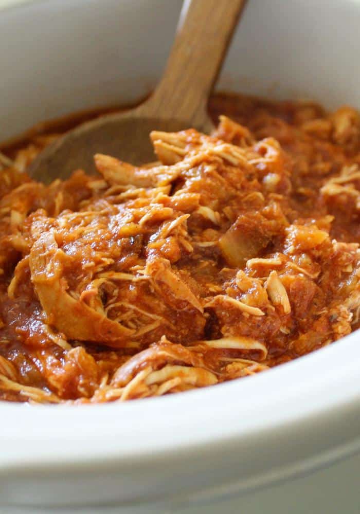 Slow Cooker Shredded Pineapple Chicken vertical by The Whole Cook(1 ...
