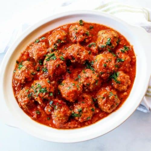 Easy Turkey Meatballs In Tomato Basil Sauce