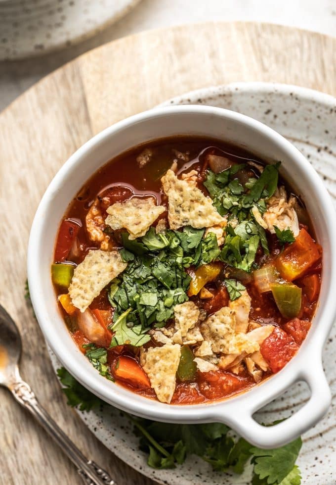 Slow Cooker Chicken Fajita Soup The Whole Cook