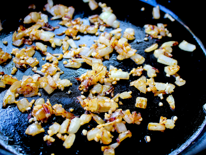 sauteing onion and garlic horizontal by The Whole Cook The Whole Cook