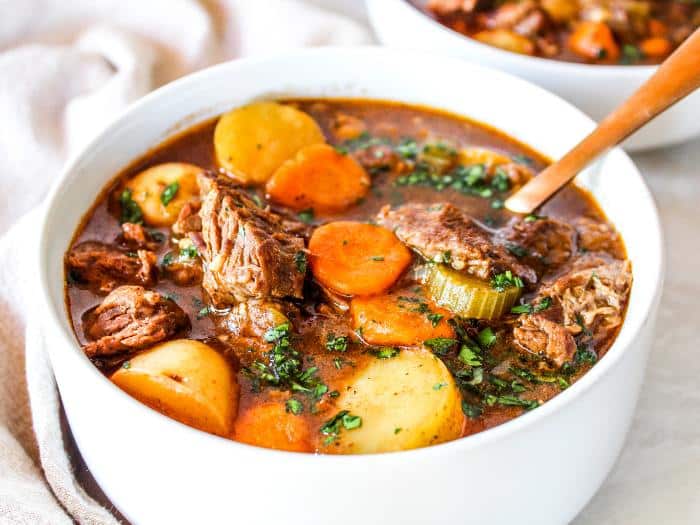 cooking beef stew in a pressure cooker