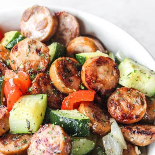 20 Minute Skillet Sausage & Zucchini - The Whole Cook