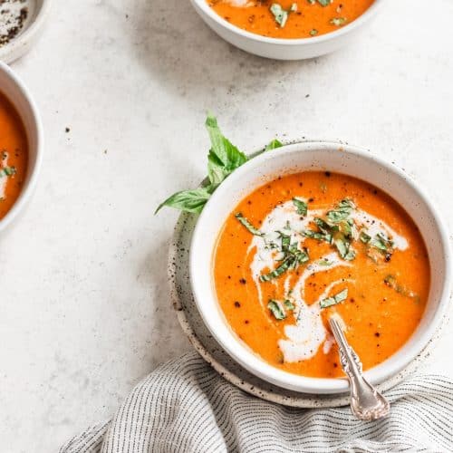 Freezer Friendly Dairy Free Instant Pot Tomato Soup - Carmy - Easy