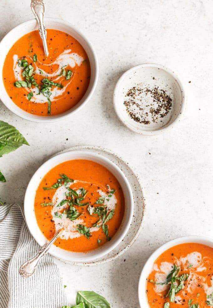 30 Minute Dairy Free Tomato Basil Soup - The Whole Cook
