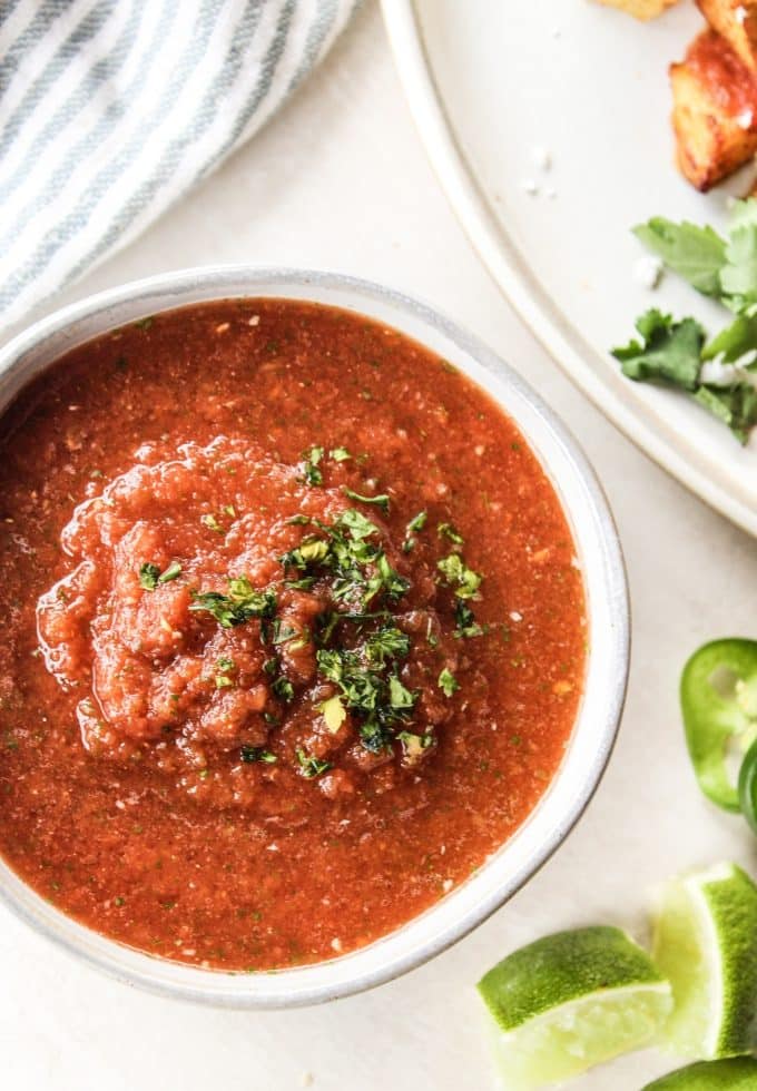 Fresh Blender Salsa - Feasting not Fasting