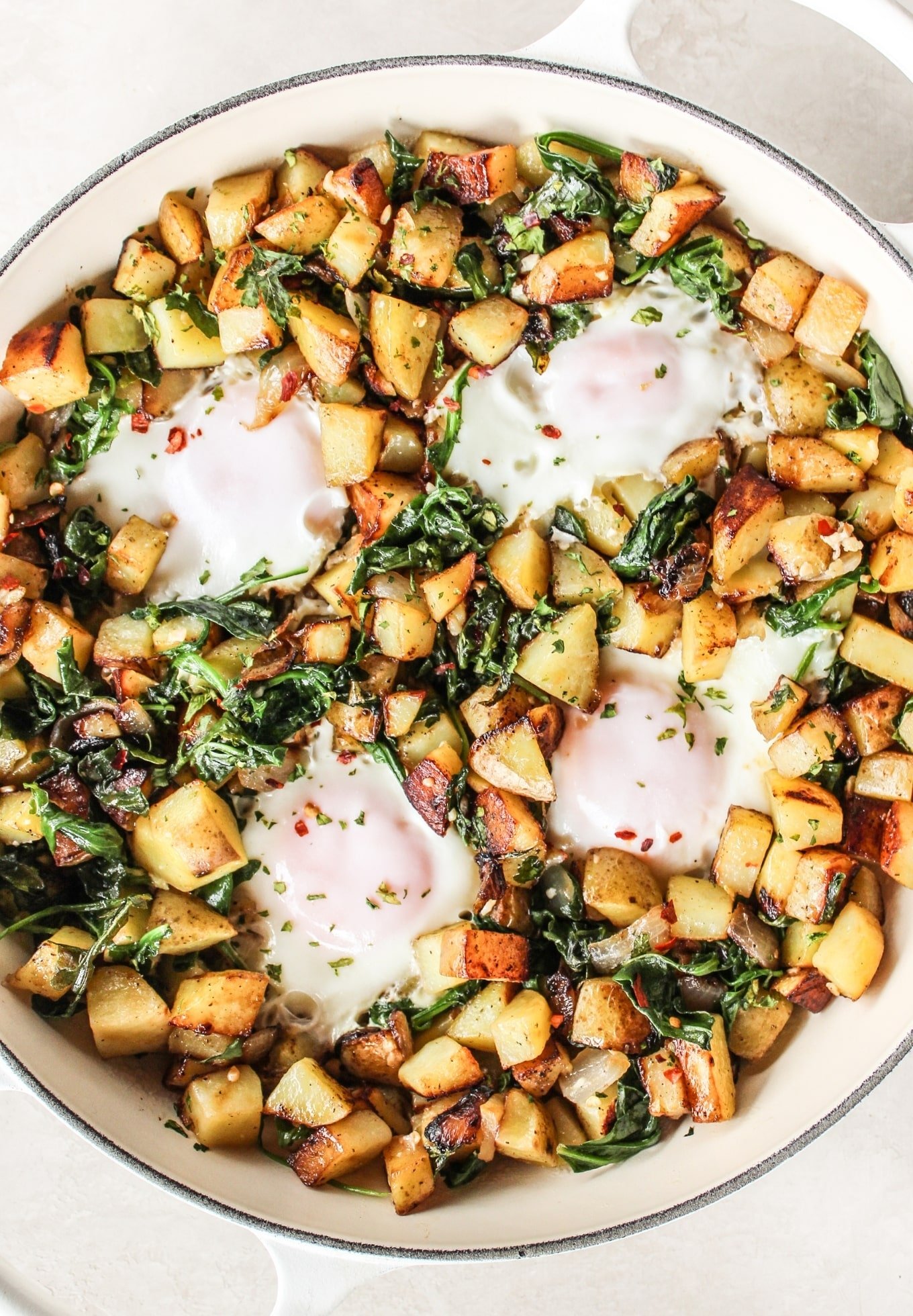 Spinach Arugula Breakfast Hash The Whole Cook