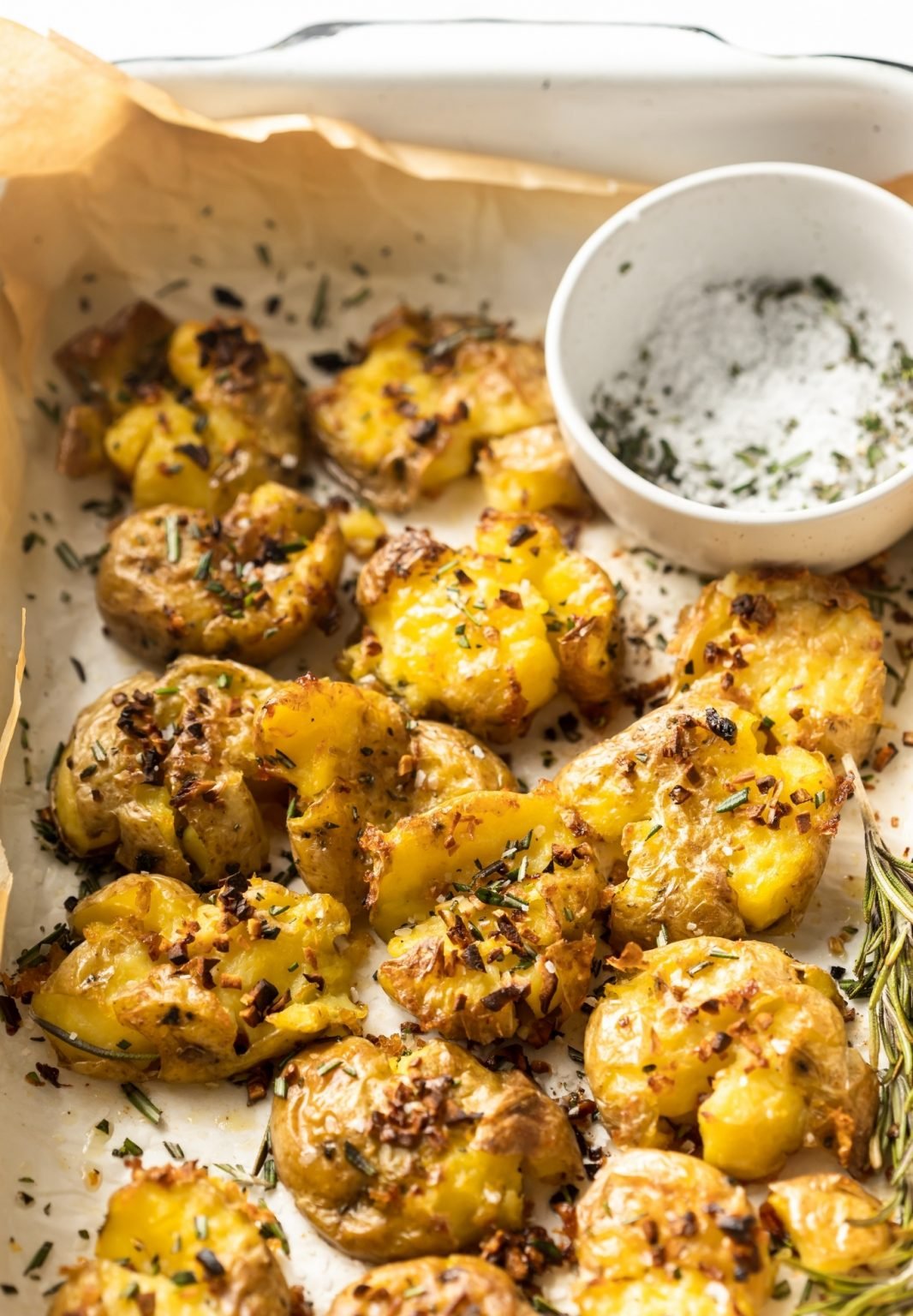 Rosemary Garlic Smashed Potatoes - The Whole Cook