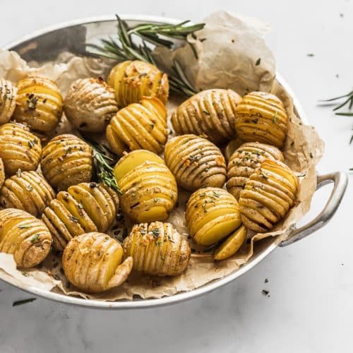 Garlic Rosemary Baby Hasselback Potatoes - The Whole Cook