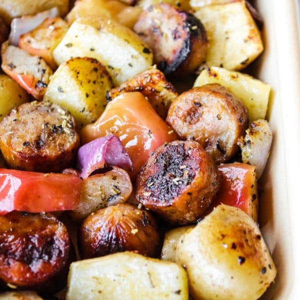 Sheet Pan Sausage with Apples and Potatoes - The Whole Cook