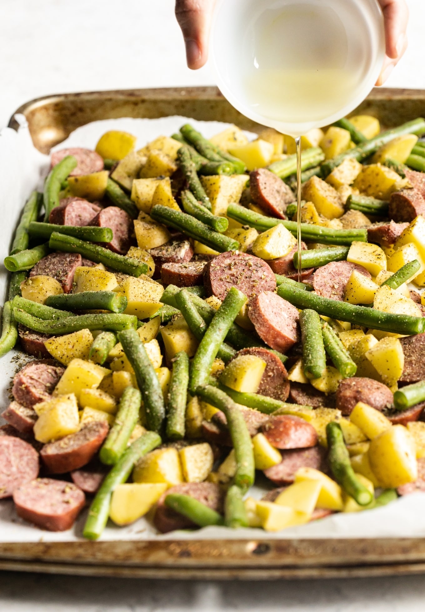 Sheet Pan Sausage with Potatoes & Green Beans The Whole Cook