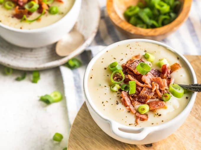 Healthy Potato Soup {Low Calorie, Paleo, Whole30} - Skinny