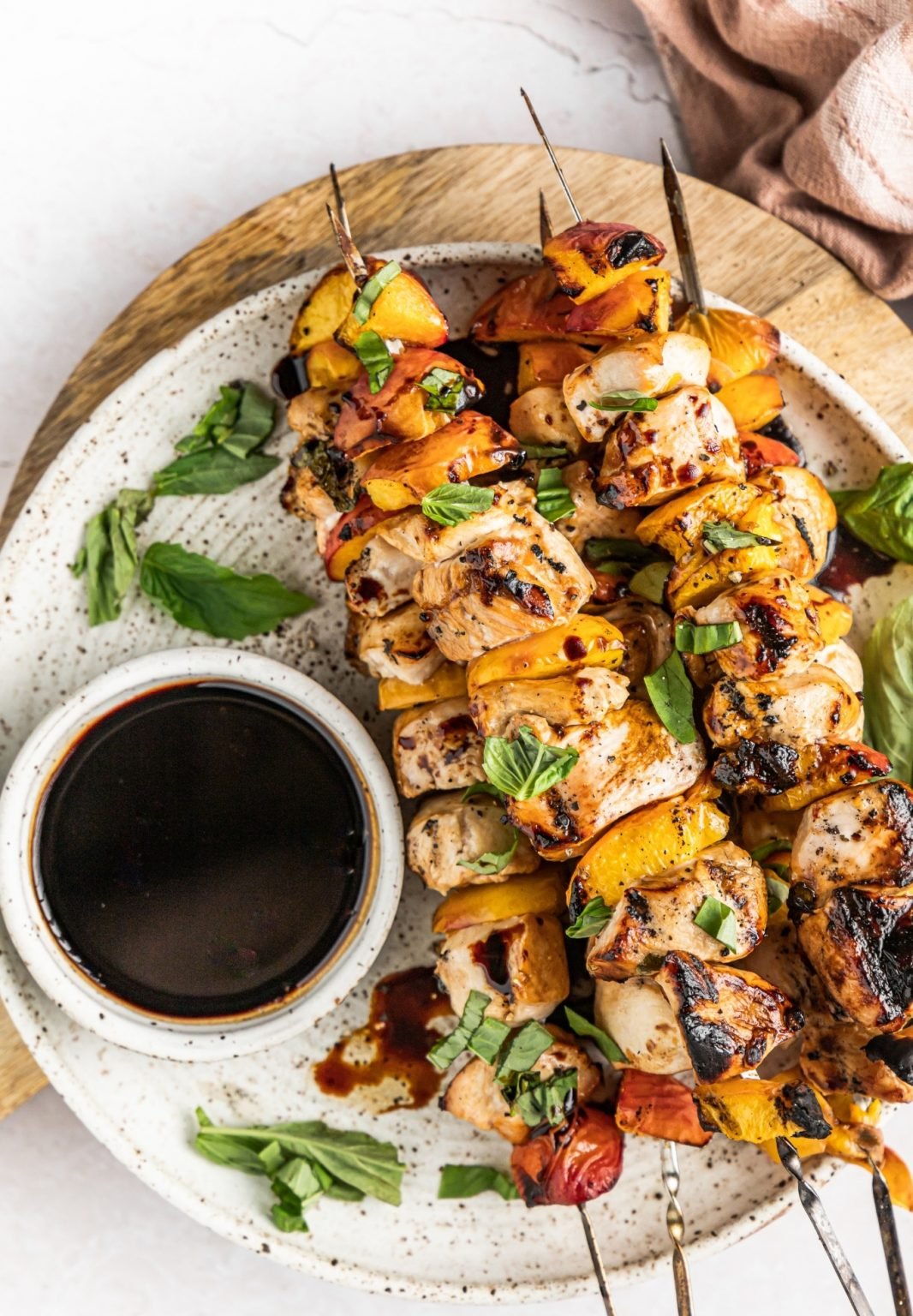 Balsamic Peach Chicken Kabobs - The Whole Cook