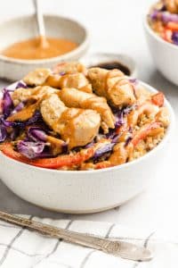 Chicken Satay Cauliflower Rice Bowls