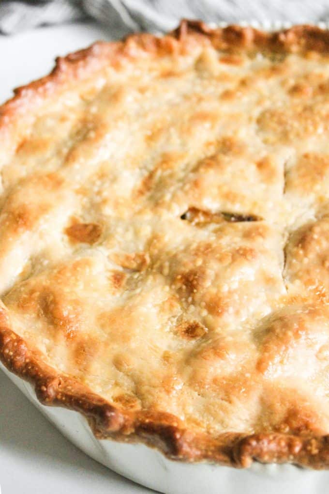Store bought crust for an easy homemade chicken pot pie
