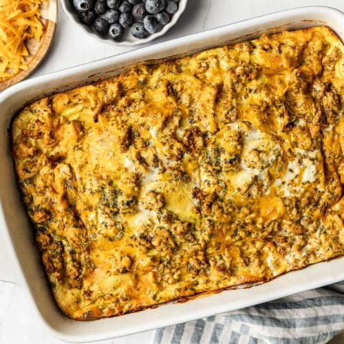 Sausage and Cheddar Breakfast Casserole - The Whole Cook