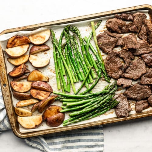 Steak Sheet Pan Dinner - one pan! Recipe - Rachel Cooks®