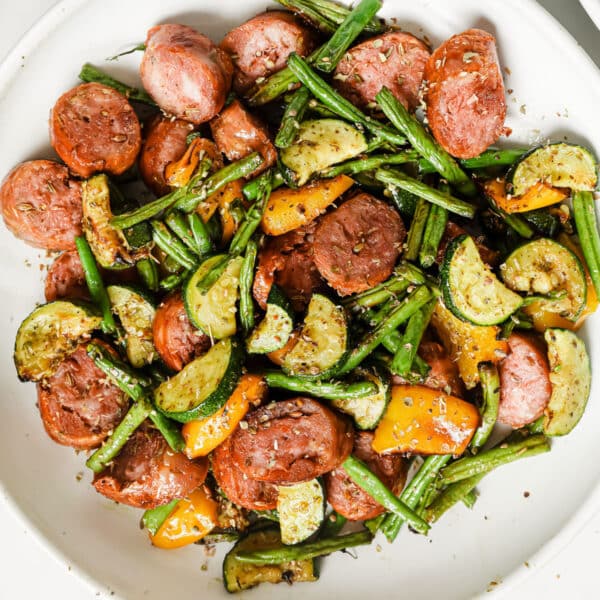 Air Fryer Sausage with Vegetables - The Whole Cook