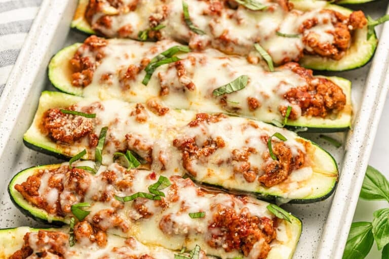 Turkey Lasagna Zucchini Boats - The Whole Cook