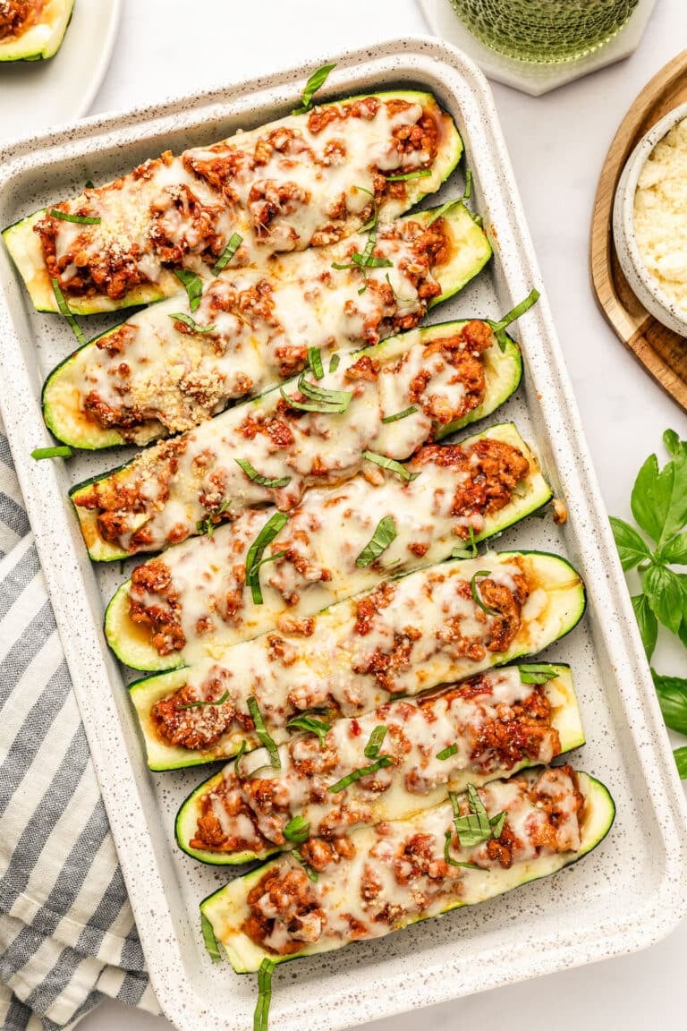 Turkey Lasagna Zucchini Boats - The Whole Cook