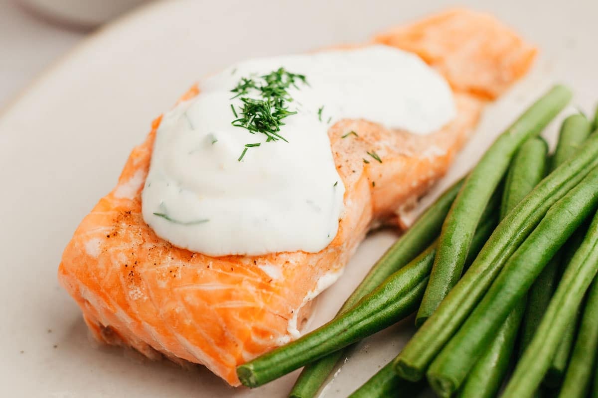 Easy Oven Baked Salmon With Lemon Dill Sauce The Whole Cook 