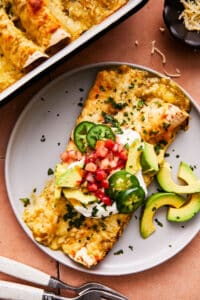 Easy Salsa Verde Chicken Enchiladas